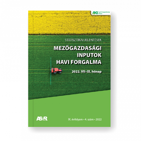 Mezőgazdasági inputok havi forgalma, 2022. VII–IX. hónap