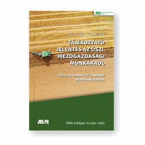 Tájékoztató jelentés az őszi mezőgazdasági munkákról (2022. november 12-i operatív jelentések alapján)
