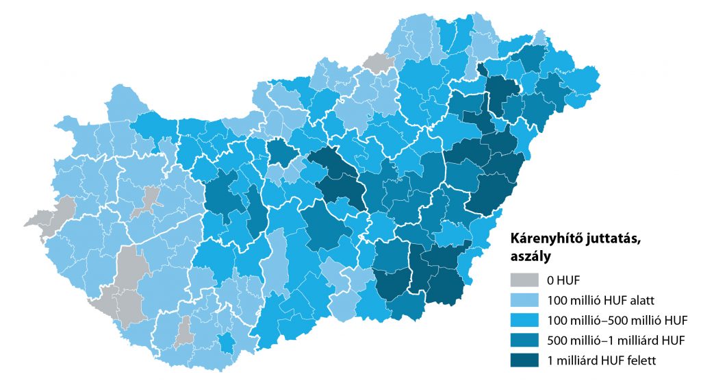 Kárenyhítő juttatás, aszály térkép