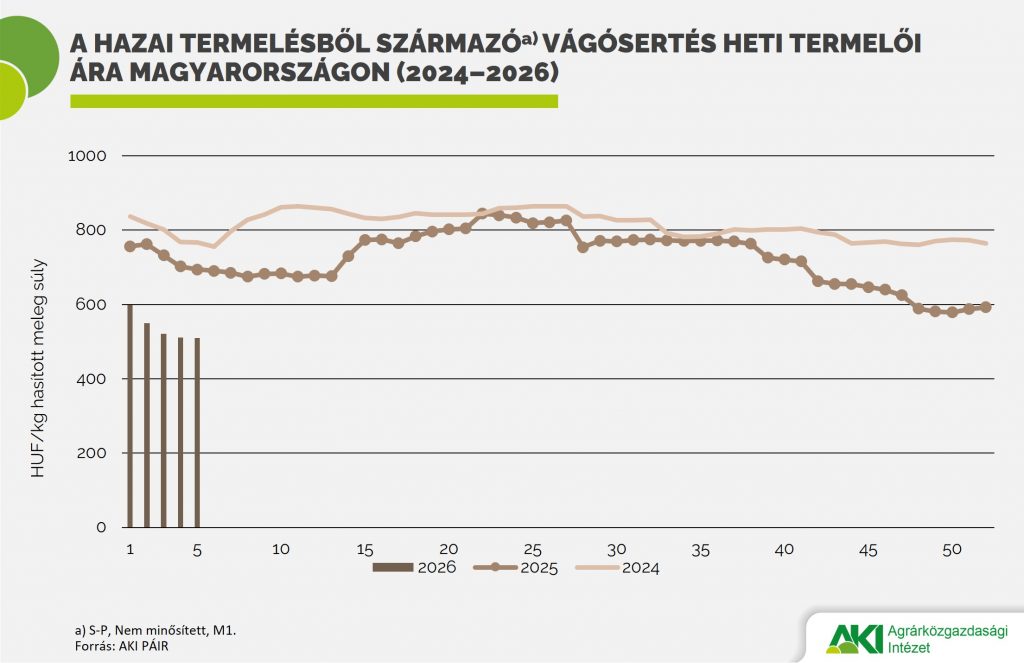 Erős visszaesés a vágósertés árában